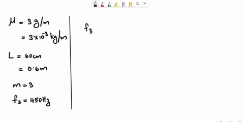 a-guitar-string-with-a-linear-density-of-3-gm-is-stretched-between-supports-that-are-60-cm-apart-the-string-is-observed-to-form-a-standing-wave-with-three-antinodes-when-driven-at-a-frequenc-69167