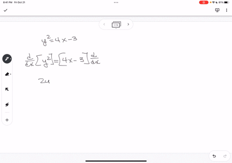 for-the-equation-find-dydx-evaluated-at-the-given-values-y2-4x-3-at-x-1-y-1-57178