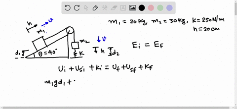 a-block-of-mass-m1-200-kg-is-connected-to-a-block-of-mass-m2-300-kg-by-a-massless-string-that-passes-over-a-light-frictionless-pulley-the-300-kg-block-is-connected-to-a-spring-that-has-negli-58183