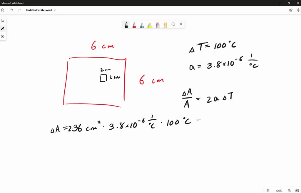 SOLVED A square hole measuring 2.0 cm on each side was cut from a
