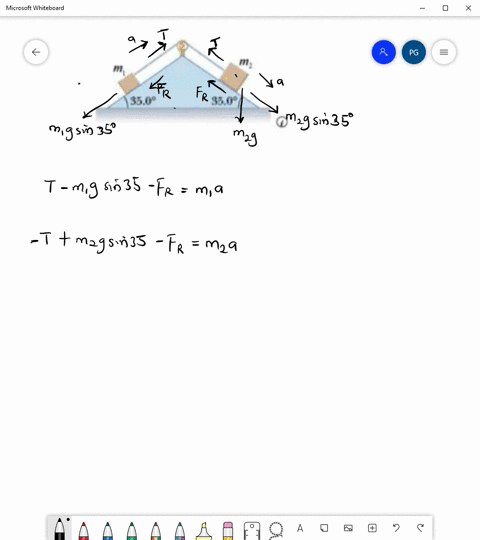 cord-passing-over-pulley-connects-two-masses-as-shown-where-m1-390-kg-and-mz-730-kg-the-system-accelerates-with-magnitude-of-113-ms-the-coefficient-kinetic-friction-between-the-masses-and-th-42995