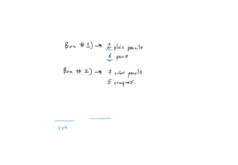 a-box-contains-2-plain-pencils-and-6-pens-a-second-box-contains-7-color-pencils-and-5-crayons-one-item-from-each-box-is-chosen-at-random-what-is-the-probability-that-a-pen-from-the-first-box-03783
