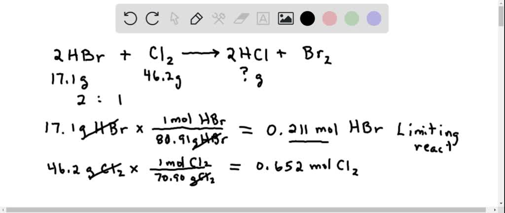 SOLVED: For the following reaction, 3.46 grams of hydrochloric acid are ...