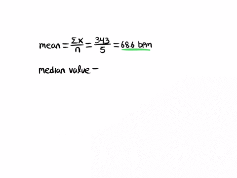 suppose-that-the-resting-heart-rate-of-five-of-your-classmates-was-taken-66-67-70-71-and-69-beats-per-minutes-calculate-the-mean-median-mode-if-applicable-and-midrange-for-these-heart-rates-39081