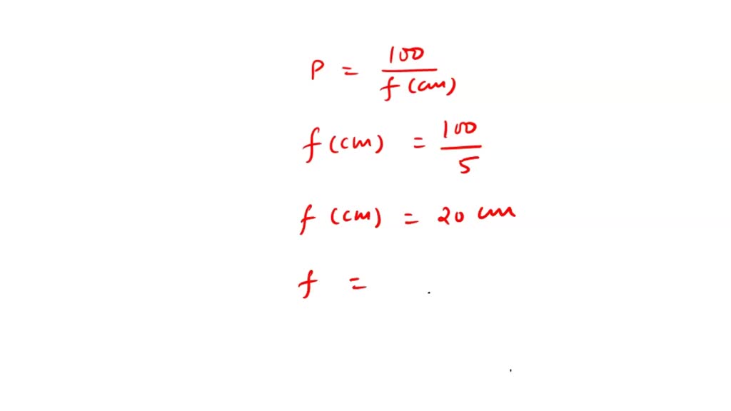 SOLVED "The power of a combination of two lenses X and Y is 5D. If the