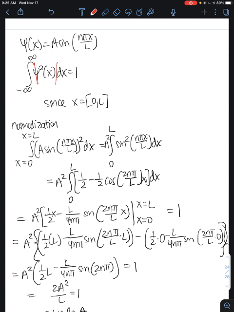 the-wave-function-for-a-quantum-particle-confined-to-moving-in-a-one-dimensional-box-located-between-21644