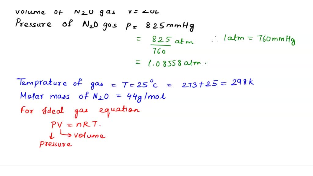 Solved: A Chemical Reaction Produces 5.6l Of Nitrous Oxide Gas What Is 