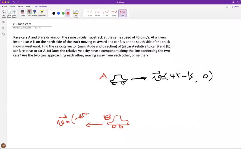 SOLVED: Race Cars A And B Are Driving On The Same Circular Racetrack At The Same Speed Of 45.0 M ...