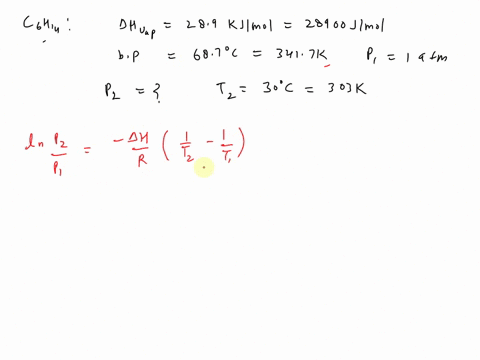 the-molar-enthalpy-of-vaporization-of-hexane-c6h14-is-289-kjmol-and-its-normal-boiling-point-is-687oc-what-is-the-vapor-pressure-of-hexane-at-300oc-group-of-answer-choices-0215-atm-566-atm-0-14824