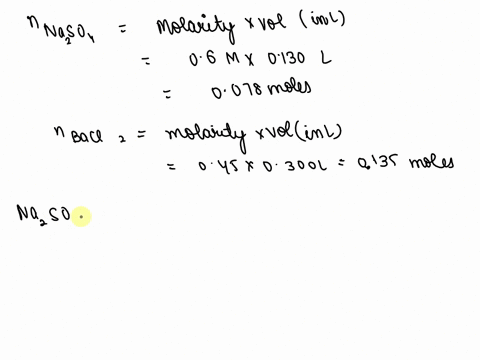 12-in-an-experiment-120-y-ml-06-m-na2so4-solution-is-mixed-with-300-ml-045-m-baciz-solution-and-baso4-precipitate-solid-is-formed-according-to-the-below-reaction-calculate-the-amount-of-precipitate-in