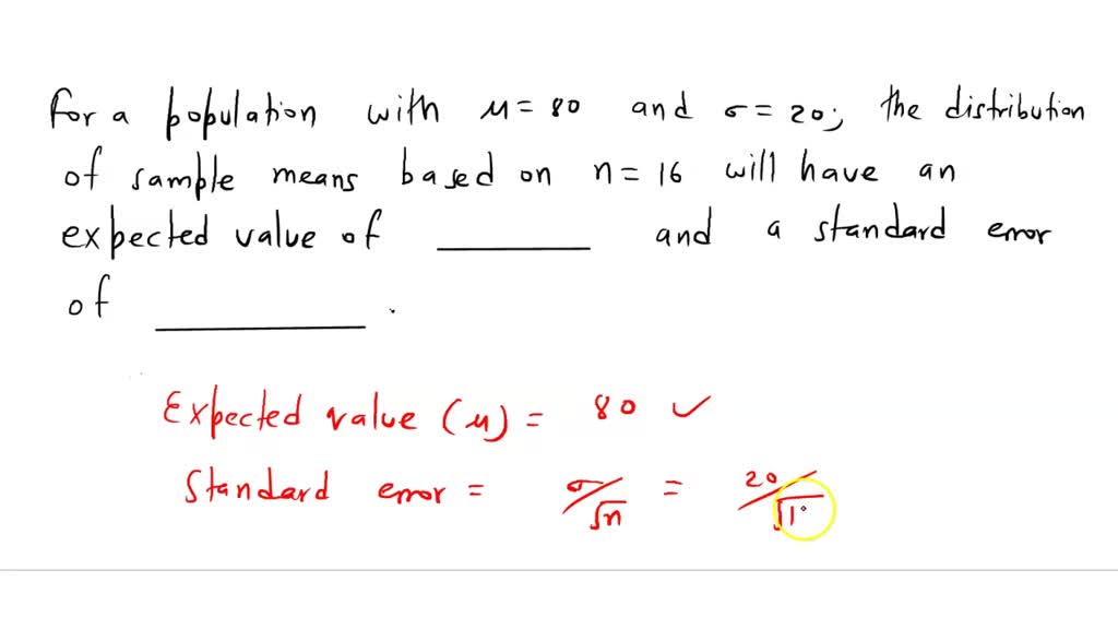 SOLVED Use the formula SE = t0 compute the standard error for sample
