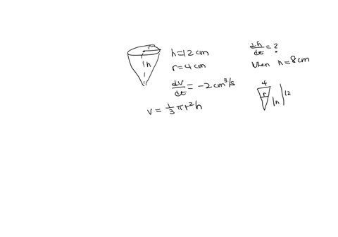 a-paper-cup-has-the-shape-ofan-inverted-cone-the-cup-is-full-to-the-brim-with-water-the-height-is-12-cm-and-the-radius-is-4-ci-at-the-top-water-dripping-from-small-hole-in-the-bottom-of-the-47063