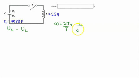 in-the-circuit-the-capacitor-is-fully-charged-when-switch-s-is-closed-calculate-the-time-needed-for-the-potential-energy-stored-by-the-circuit-to-be-equally-distributed-between-the-capacitor-47578