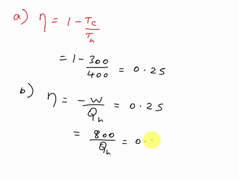 net-work-done-800-kj-400-k-300-k-what-is-the-thermodynamic-efficiency-of-the-engine-how-much-heat-is-absorbed-at-400-k-how-much-heat-is-rejected-at-300-k-what-is-the-entrophy-change-in-the-p-10582
