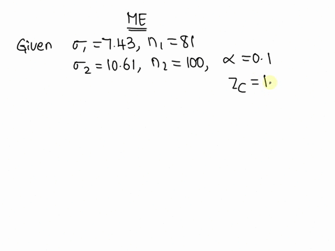 calculate-the-margin-of-error-of-a-confidence-interval-for-the-difference-between-two-population-means-using-the-given-information-round-your-answer-to-six-decimal-places-1743-n181-21061-n21-09696