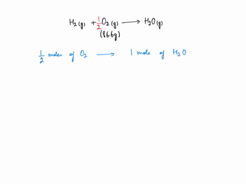 A 18.69 g sample of H2 reacts with 18.69 g of O2 to form...