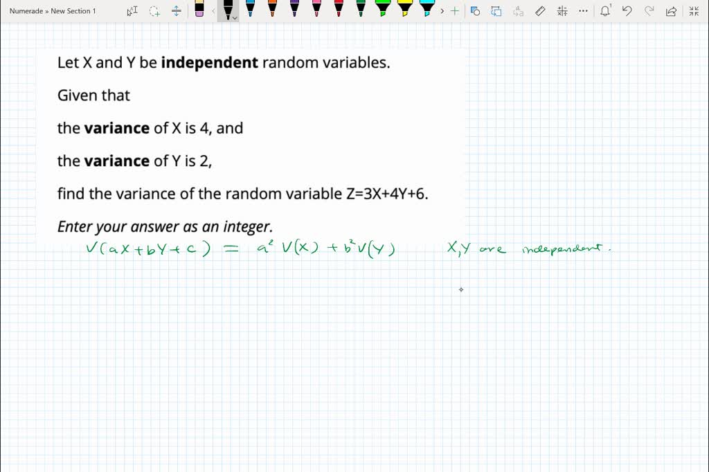 Solved Let X And Y Be Independent Random Variables Given That The Variance Of X Is 3 And The 8394