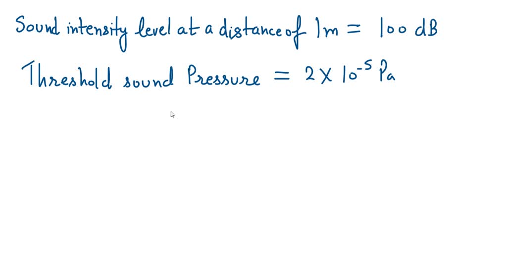SOLVED A Jackhammer from 1 meter away produces roughly 100dB of sound