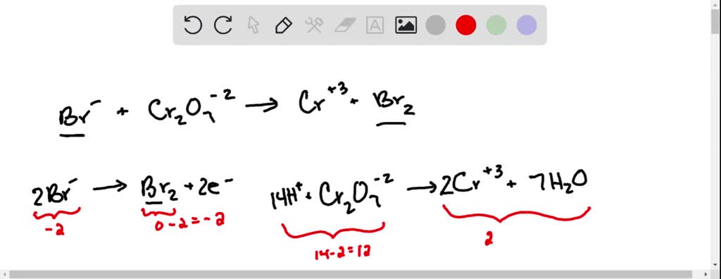 SOLVED: Balance the redox reaction between bromine (Brz) and the ...