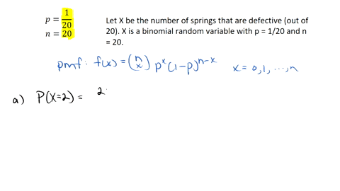 the-probability-that-a-spring-manufactured-by-a-company-will-be-defective-is-if-20-such-springs-are-manufactured-find-the-probability-that-20-a-3-marks-exactly-two-springs-will-be-defective-74958