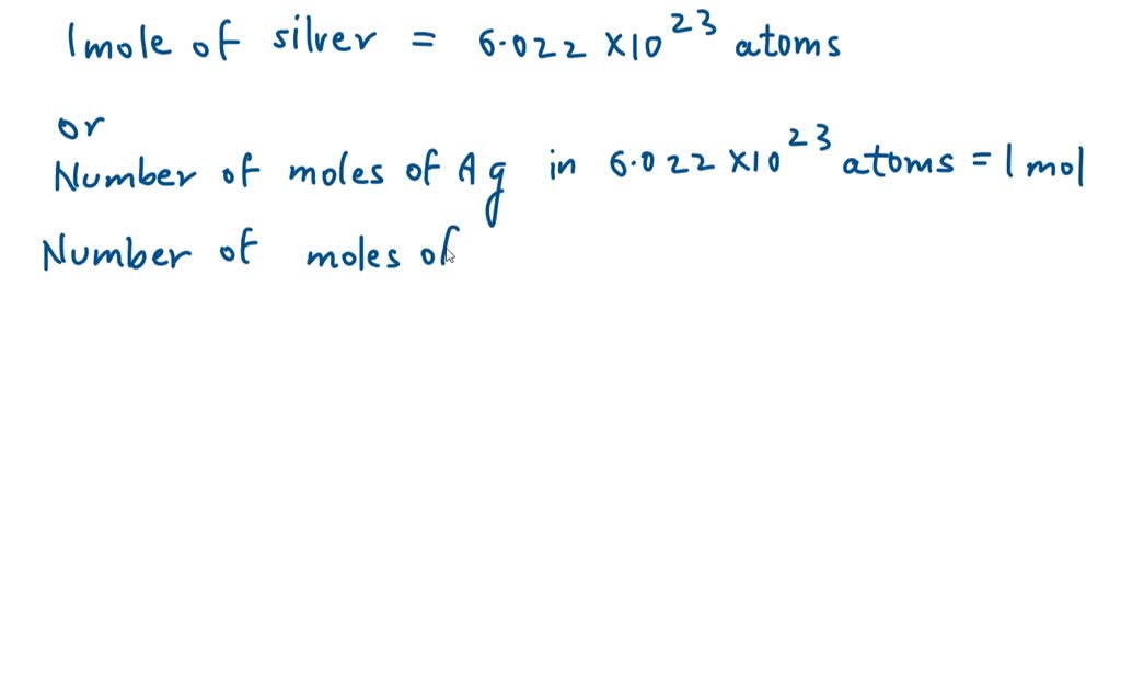 SOLVED: A pure silver ring contains 2.40 x 10^22 silver atoms. How many