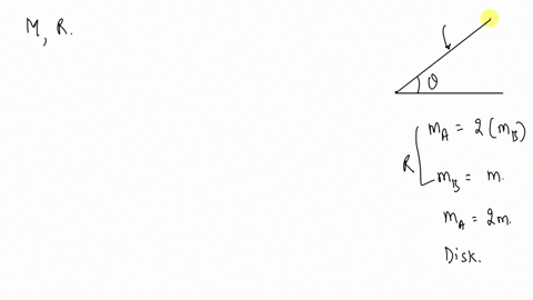 two-objects-are-side-by-side-on-an-incline-object-a-and-object-b-are-both-disks-they-are-both-released-at-the-same-time-and-roll-down-the-ramp-without-slipping-object-a-has-twice-the-mass-of-object-b-