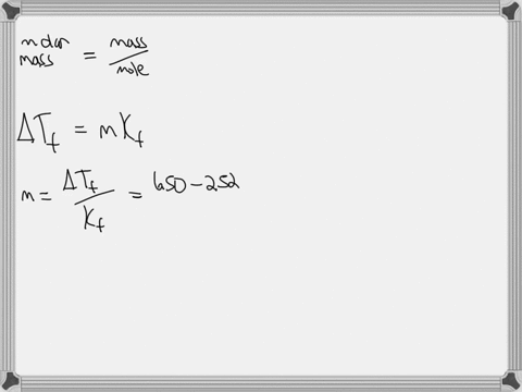 a-researcher-prepares-a-new-compound-and-uses-freezing-point-depression-measurements-to-determine-the-molar-mass-of-the-compound-he-dissolves-1712-g-compound-in-7500-g-of-cyclohexane-cyclohe-83708