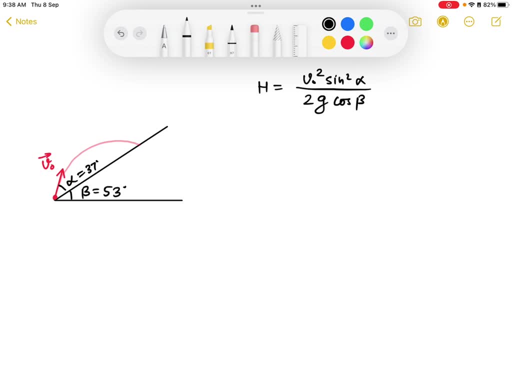 solved-a-particle-is-projected-at-angle-37-with-the-inclineplane-in