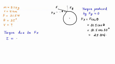 a-uniform-disk-with-mass-87-kg-and-radius-44-m-is-pivoted-at-its-center-about-a-horizontal-frictionless-axle-that-is-stationary-the-disk-is-initially-at-rest-and-then-a-constant-force-315n-i-42438