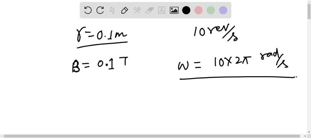 SOLVED: A copper disc of radius 0.1 m rotated about its centre with 10 ...