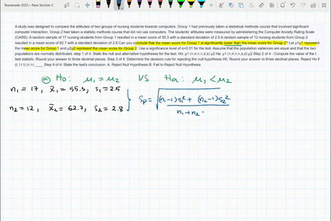 a-study-was-designed-to-compare-the-attitudes-of-two-groups-of-nursing-students-towards-computers-group-1-had-previously-taken-a-statistical-methods-course-that-involved-significant-computer-08866