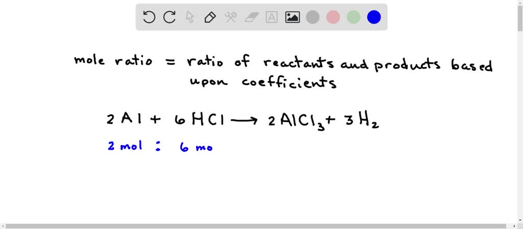 Solved In The Balanced Reaction Shown The Mole Ratio Of Alcl3 To H2 Is To 2 Al 6 Hcl → 2 5194