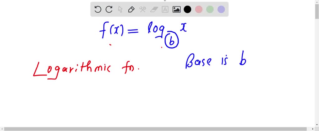 SOLVED: The function f(x) = logb(x) is the function with base b.