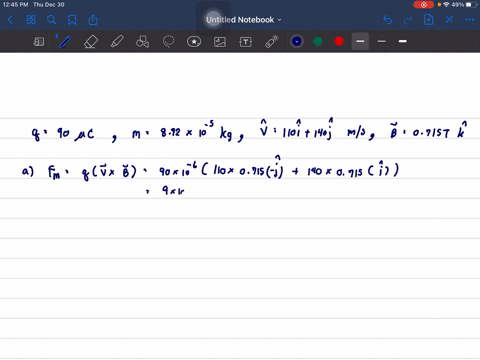 2-a-charged-particle-q-900-c-and-mass-m-000000872-kg-is-moving-with-a-velocity-vector-v-110-msi-140-msj-through-the-x-y-plane-it-enters-a-region-of-uniform-perpendicular-magnetic-field-b-071-44289