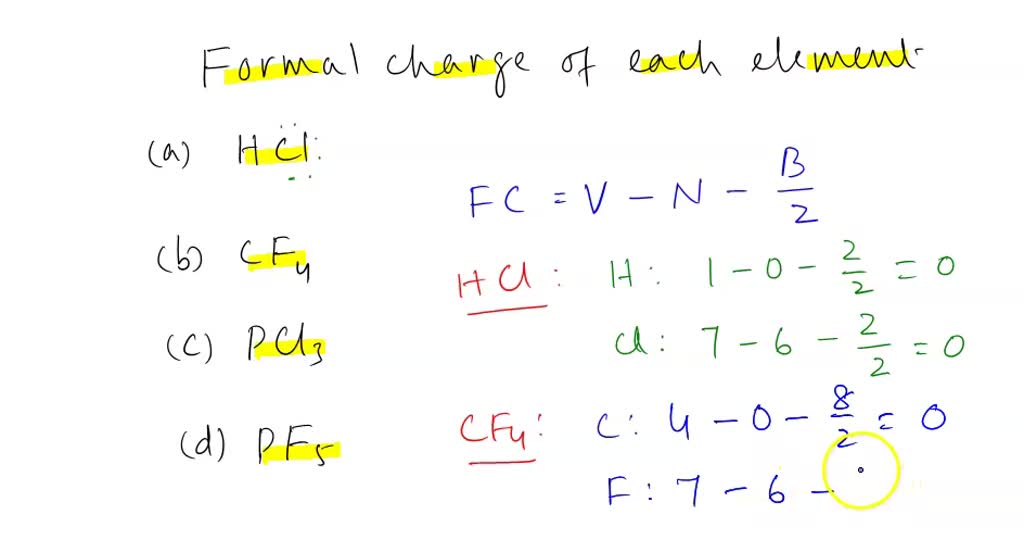 SOLVED: Determine The Formal Charge Of Each Element In The Following ...