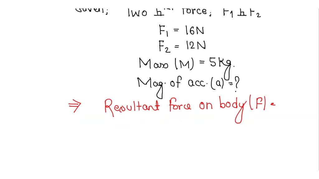 Solved A Body Of Mass Kg Is Acted Upon By Two Perpendicular Forces