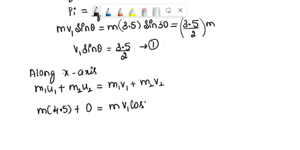 SOLVED A hockey puck of mass m traveling along the x axis at 4.5 m/s hits another identical