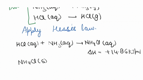 write-out-the-reaction-nh4clsnh3ghclg-as-a-series-of-steps-which-include-the-reactions-observed-in-experiments-2-and-3-use-the-known-enthalpies-for-the-change-of-state-of-nh3-and-hcl-given-b-11475
