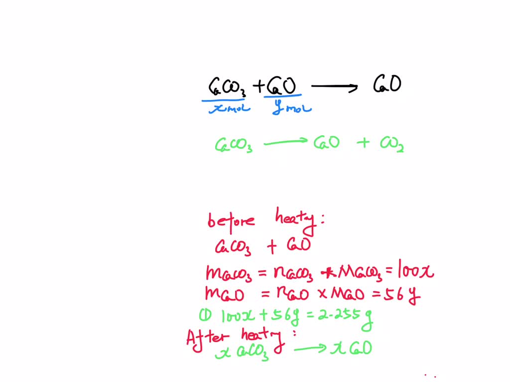 SOLVED: The decomposition reaction of calcium carbonate is represented ...