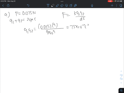 two-point-charges-q1-and-q2-are-300-m-apart-and-their-total-charge-is-20-c-a-if-the-force-of-repulsion-between-them-is-0075n-what-are-magnitudes-of-the-two-chargesb-if-one-charge-attracts-th-28525