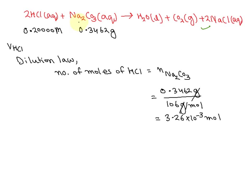 Solved: Na2co3 Can Be Titrated With Hcl According To The Following 