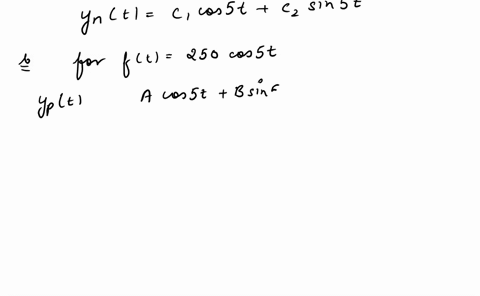 the-differential-equation-below-represents-forced-spring-mass-system-without-damping-in-which-the-mass-is-m-4-kg-the-spring-constant-is-k-100-kgs-and-the-forcing-function-is-ft-1000-cos5t-n-99021