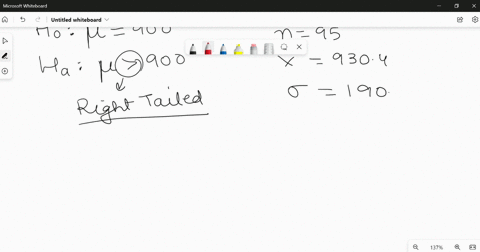 point-suppose-that-we-are-to-conduct-the-following-hypothesis-test-ho-h-hi-h-900-900-suppose-that-you-also-know-that-0-190n-95x-9304and-take-a-005_-draw-the-sampling-distribution-and-use-it-60036