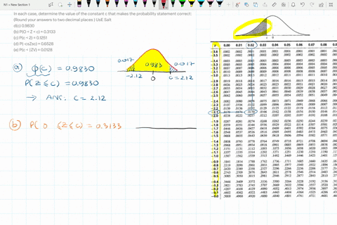 in-each-case-determine-the-value-of-the-constant-c-that-makes-the-probability-statement-correct-round-your-answers-to-two-decimal-places-use-salt-dc-09830-b-po-z-c-03133-c-pc-2-01251-d-p-csz-57015