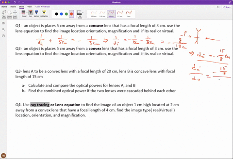 q1-an-object-is-places-5-cm-away-from-a-concave-lens-that-has-a-focal-length-of-3-cm-use-the-lens-equation-to-find-the-image-location-orientation-magnification-and-if-its-real-or-virtual-q2-53518