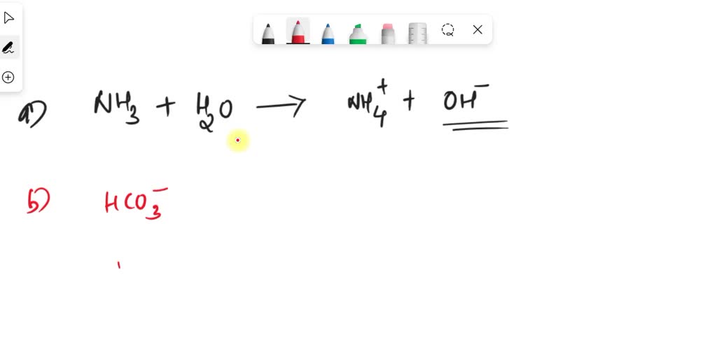 SOLVED: Write equations showing how each of the following weak bases ...