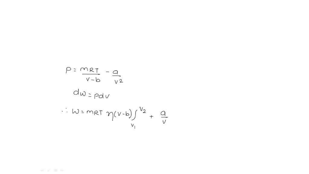 SOLVED: A system of volume V contains a mass m of gas at pressure p and ...