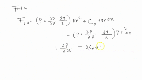 consider-fully-developed-laminar-flow-in-a-circular-pipe-shown-below-use-a-cvlindrical-control-volume-cv-as-shown-indicate-the-forces-acting-on-the-control-volume-using-the-momentum-balance-86585