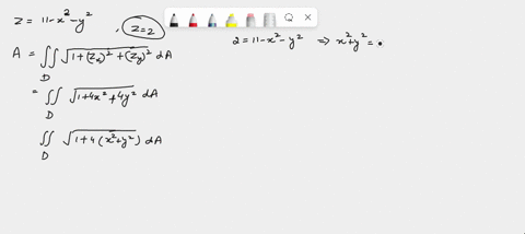 find-the-surface-area-of-the-portion-of-the-paraboloid-2-11-z2-y2-that-is-bounded-below-by-2-as-17v17-_-1-3-b-3-37v37-_-1-c-87v87-1-d-6-1v17_-1-e_-12-17v37-_-1-78553