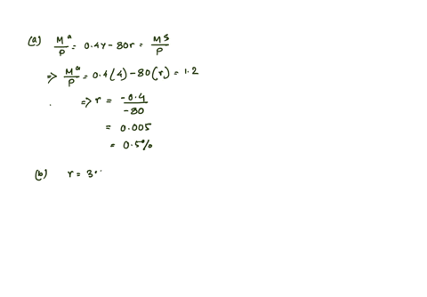 4-2-money-market-equilibrium-suppose-that-the-money-demand-relation-is-the-following-fracmdp04-y-80-r-questions-a-what-is-the-rate-of-interest-when-the-money-market-is-in-equilibrium-as-before-we-assu